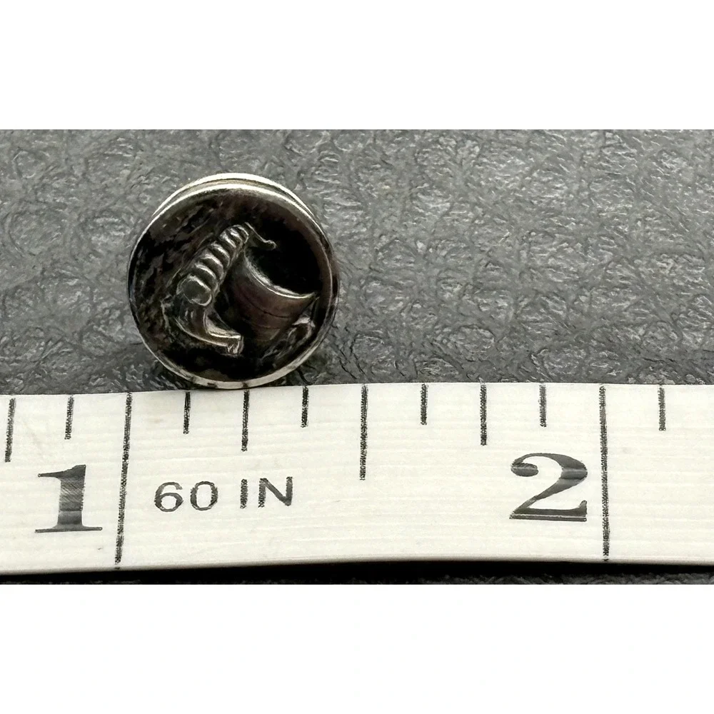 Vintage Sterling Silver Denmark Viking Ship Boat Tie Tack Pin 925